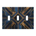 thumbnail image 1 of Yayeee Toggle Light Switch Wall Plate 3-Gang 6.37"x4.48" Decorative Outlet Cover, Elegant Geometric Pattern, 1 of 7