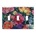 thumbnail image 1 of Yayeee Toggle Light Switch Wall Plate 3-Gang 6.37"x4.48" Decorative Outlet Cover, Ethereal Floral Harmony, 1 of 7