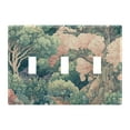 thumbnail image 1 of Yayeee Toggle Light Switch Wall Plate 3-Gang 6.37"x4.48" Decorative Outlet Cover, Floral Forest Pattern, 1 of 7
