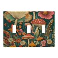 thumbnail image 1 of Yayeee Toggle Light Switch Wall Plate 3-Gang 6.37"x4.48" Decorative Outlet Cover, Floral Mushroom, 1 of 7
