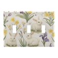 thumbnail image 1 of Yayeee Toggle Light Switch Wall Plate 3-Gang 6.37"x4.48" Decorative Outlet Cover, Floral Rabbit, 1 of 7