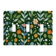 thumbnail image 1 of Yayeee Toggle Light Switch Wall Plate 3-Gang 6.37"x4.48" Decorative Outlet Cover, Flourish Flowers Pattern, 1 of 7