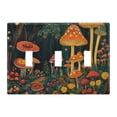 thumbnail image 1 of Yayeee Toggle Light Switch Wall Plate 3-Gang 6.37"x4.48" Decorative Outlet Cover, Forest Mushroom, 1 of 7