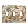 thumbnail image 1 of Yayeee Toggle Light Switch Wall Plate 3-Gang 6.37"x4.48" Decorative Outlet Cover, Forest Pattern, 1 of 7