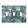 thumbnail image 1 of Yayeee Toggle Light Switch Wall Plate 3-Gang 6.37"x4.48" Decorative Outlet Cover, Green Flourishing Garden, 1 of 7
