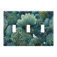 thumbnail image 1 of Yayeee Toggle Light Switch Wall Plate 3-Gang 6.37"x4.48" Decorative Outlet Cover, Green Forest Pattern, 1 of 7