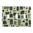 thumbnail image 1 of Yayeee Toggle Light Switch Wall Plate 3-Gang 6.37"x4.48" Decorative Outlet Cover, Green Geometric, 1 of 7
