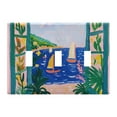 thumbnail image 1 of Yayeee Toggle Light Switch Wall Plate 3-Gang 6.37"x4.48" Decorative Outlet Cover, Green Seaside, 1 of 7