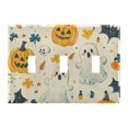 thumbnail image 1 of Yayeee Toggle Light Switch Wall Plate 3-Gang 6.37"x4.48" Decorative Outlet Cover, Halloween Cute Ghosts, 1 of 7