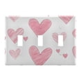 thumbnail image 1 of Yayeee Toggle Light Switch Wall Plate 3-Gang 6.37"x4.48" Decorative Outlet Cover, Hand Drawn Hearts, 1 of 7