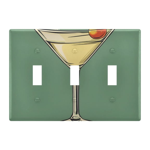 Yayeee Toggle Light Switch Wall Plate 3-Gang 6.37"x4.48" Decorative Outlet Cover, Lemon Glass