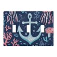 thumbnail image 1 of Yayeee Toggle Light Switch Wall Plate 3-Gang 6.37"x4.48" Decorative Outlet Cover, Light Blue Anchor, 1 of 7