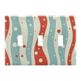 thumbnail image 1 of Yayeee Toggle Light Switch Wall Plate 3-Gang 6.37"x4.48" Decorative Outlet Cover, Light Blue Pattern, 1 of 7