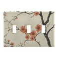 thumbnail image 1 of Yayeee Toggle Light Switch Wall Plate 3-Gang 6.37"x4.48" Decorative Outlet Cover, Light Red Flowers, 1 of 7