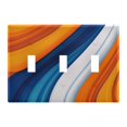 thumbnail image 1 of Yayeee Toggle Light Switch Wall Plate 3-Gang 6.37"x4.48" Decorative Outlet Cover, Orange Abstract Wavy, 1 of 7