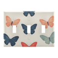 thumbnail image 1 of Yayeee Toggle Light Switch Wall Plate 3-Gang 6.37"x4.48" Decorative Outlet Cover, Orange Butterflies, 1 of 7