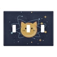 thumbnail image 1 of Yayeee Toggle Light Switch Wall Plate 3-Gang 6.37"x4.48" Decorative Outlet Cover, Orange Cat Planet, 1 of 7