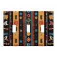 thumbnail image 1 of Yayeee Toggle Light Switch Wall Plate 3-Gang 6.37"x4.48" Decorative Outlet Cover, Orange Geometric, 1 of 7