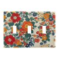 thumbnail image 1 of Yayeee Toggle Light Switch Wall Plate 3-Gang 6.37"x4.48" Decorative Outlet Cover, Orange Japanese Flowers Pattern, 1 of 7