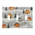 thumbnail image 1 of Yayeee Toggle Light Switch Wall Plate 3-Gang 6.37"x4.48" Decorative Outlet Cover, Orange Snow Houses, 1 of 7