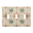 thumbnail image 1 of Yayeee Toggle Light Switch Wall Plate 3-Gang 6.37"x4.48" Decorative Outlet Cover, Pastel Beige Geometric, 1 of 7