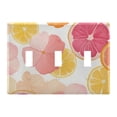 thumbnail image 1 of Yayeee Toggle Light Switch Wall Plate 3-Gang 6.37"x4.48" Decorative Outlet Cover, Pink Floral Orange, 1 of 7