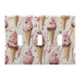 thumbnail image 1 of Yayeee Toggle Light Switch Wall Plate 3-Gang 6.37"x4.48" Decorative Outlet Cover, Pink Ice Cream Pattern, 1 of 7
