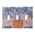 thumbnail image 1 of Yayeee Toggle Light Switch Wall Plate 3-Gang 6.37"x4.48" Decorative Outlet Cover, Pink Leaves, 1 of 7