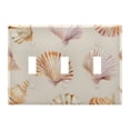 thumbnail image 1 of Yayeee Toggle Light Switch Wall Plate 3-Gang 6.37"x4.48" Decorative Outlet Cover, Pink Seashell, 1 of 7
