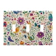 thumbnail image 1 of Yayeee Toggle Light Switch Wall Plate 3-Gang 6.37"x4.48" Decorative Outlet Cover, Purple Cartoon Animals, 1 of 7