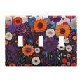 thumbnail image 1 of Yayeee Toggle Light Switch Wall Plate 3-Gang 6.37"x4.48" Decorative Outlet Cover, Purple Flowers, 1 of 7