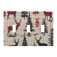 thumbnail image 1 of Yayeee Toggle Light Switch Wall Plate 3-Gang 6.37"x4.48" Decorative Outlet Cover, Red Deer, 1 of 7