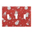 thumbnail image 1 of Yayeee Toggle Light Switch Wall Plate 3-Gang 6.37"x4.48" Decorative Outlet Cover, Red Snowman, 1 of 7