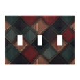thumbnail image 1 of Yayeee Toggle Light Switch Wall Plate 3-Gang 6.37"x4.48" Decorative Outlet Cover, Red Tartan Pattern, 1 of 7