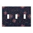thumbnail image 1 of Yayeee Toggle Light Switch Wall Plate 3-Gang 6.37"x4.48" Decorative Outlet Cover, Red and White Fireworks Pattern, 1 of 7