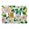 thumbnail image 1 of Yayeee Toggle Light Switch Wall Plate 3-Gang 6.37"x4.48" Decorative Outlet Cover, Retro Orange Floral, 1 of 7