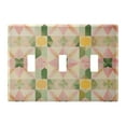 thumbnail image 1 of Yayeee Toggle Light Switch Wall Plate 3-Gang 6.37"x4.48" Decorative Outlet Cover, Retro Pink Stars, 1 of 7