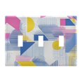 thumbnail image 1 of Yayeee Toggle Light Switch Wall Plate 3-Gang 6.37"x4.48" Decorative Outlet Cover, Retro Simple Shapes, 1 of 7