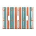 thumbnail image 1 of Yayeee Toggle Light Switch Wall Plate 3-Gang 6.37"x4.48" Decorative Outlet Cover, Simple Nautical Pattern, 1 of 7
