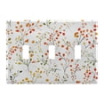 thumbnail image 1 of Yayeee Toggle Light Switch Wall Plate 3-Gang 6.37"x4.48" Decorative Outlet Cover, Small Floral Pattern, 1 of 7