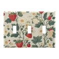 thumbnail image 1 of Yayeee Toggle Light Switch Wall Plate 3-Gang 6.37"x4.48" Decorative Outlet Cover, Small Strawberry Pattern, 1 of 7