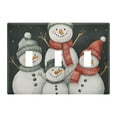 thumbnail image 1 of Yayeee Toggle Light Switch Wall Plate 3-Gang 6.37"x4.48" Decorative Outlet Cover, Snowman Family, 1 of 7