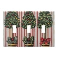 thumbnail image 1 of Yayeee Toggle Light Switch Wall Plate 3-Gang 6.37"x4.48" Decorative Outlet Cover, Stripes Trees, 1 of 7