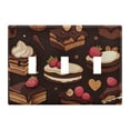 thumbnail image 1 of Yayeee Toggle Light Switch Wall Plate 3-Gang 6.37"x4.48" Decorative Outlet Cover, Sweet Cakes, 1 of 7