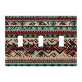 thumbnail image 1 of Yayeee Toggle Light Switch Wall Plate 3-Gang 6.37"x4.48" Decorative Outlet Cover, Tribal Art, 1 of 7