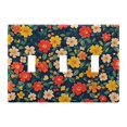 thumbnail image 1 of Yayeee Toggle Light Switch Wall Plate 3-Gang 6.37"x4.48" Decorative Outlet Cover, Vibrant Flowers, 1 of 7