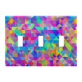 thumbnail image 1 of Yayeee Toggle Light Switch Wall Plate 3-Gang 6.37"x4.48" Decorative Outlet Cover, Vibrant Geometric Pattern, 1 of 7