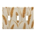thumbnail image 1 of Yayeee Toggle Light Switch Wall Plate 3-Gang 6.37"x4.48" Decorative Outlet Cover, Wheat Ears Pattern, 1 of 7