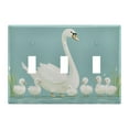 thumbnail image 1 of Yayeee Toggle Light Switch Wall Plate 3-Gang 6.37"x4.48" Decorative Outlet Cover, White Cartoon Swan, 1 of 7