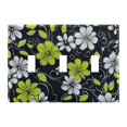 thumbnail image 1 of Yayeee Toggle Light Switch Wall Plate 3-Gang 6.37"x4.48" Decorative Outlet Cover, White Flower Pattern, 1 of 7